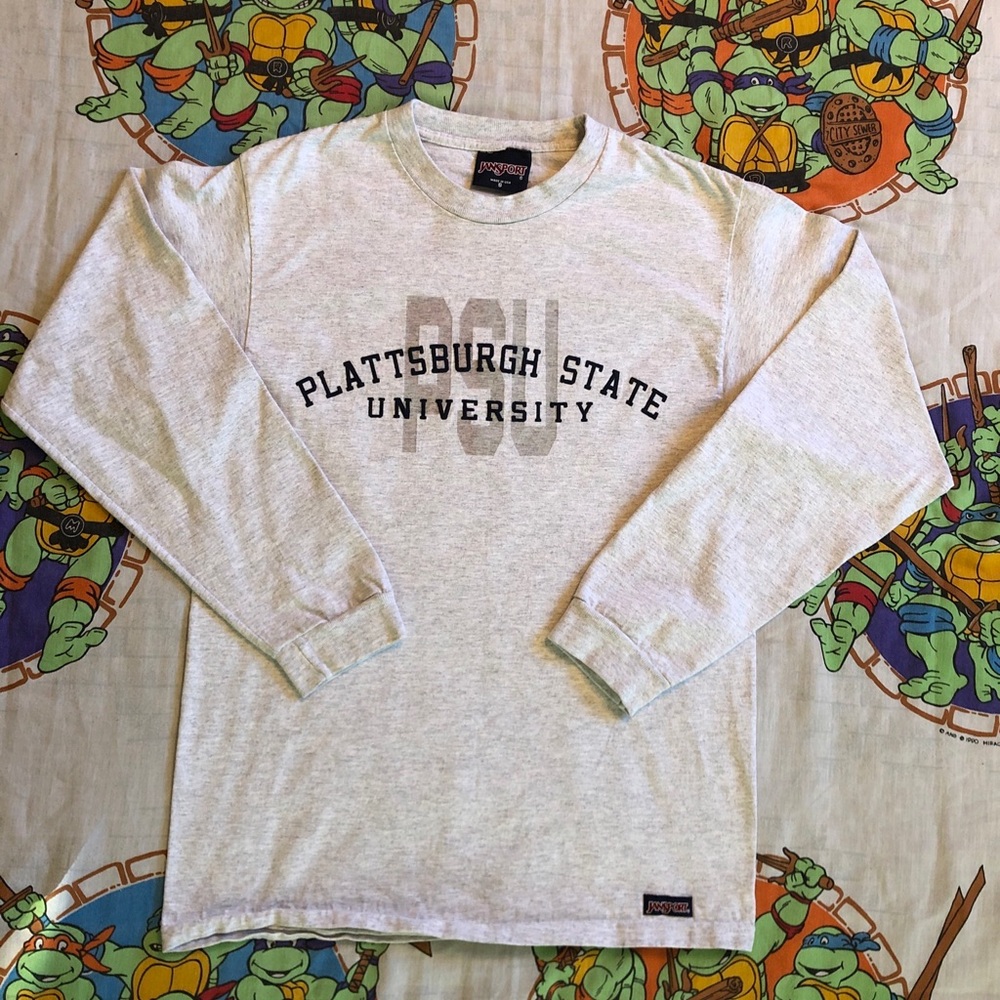 Vintage JanSport Plattsburgh State University Long Sleeve Shirt Mens Sm Made USA